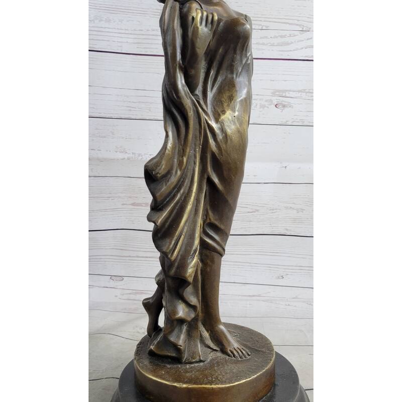 Detailed Handcrafted Gorgeous Woman Female Solid Bronze Sculpture Figurine