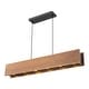 preview thumbnail 6 of 9, 6-Light Farmhouse Black Linear Wood Pendant Light Kitchen Island Lighting - 39.37 in. W x 4.65 in. D x 5.91 in. H