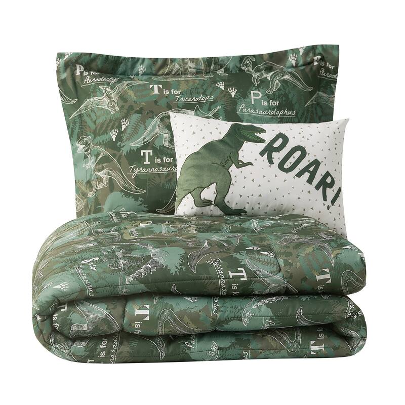 ALEX + BELLA Dino Forest Green Microfiber Comforter Set - Twin