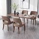 preview thumbnail 99 of 144, Wooden Dining Chairs Set of 2/4/6,Modern Fabric Upholstered Dining Room Chair Kitchen Chairs Set of 4 - Brown