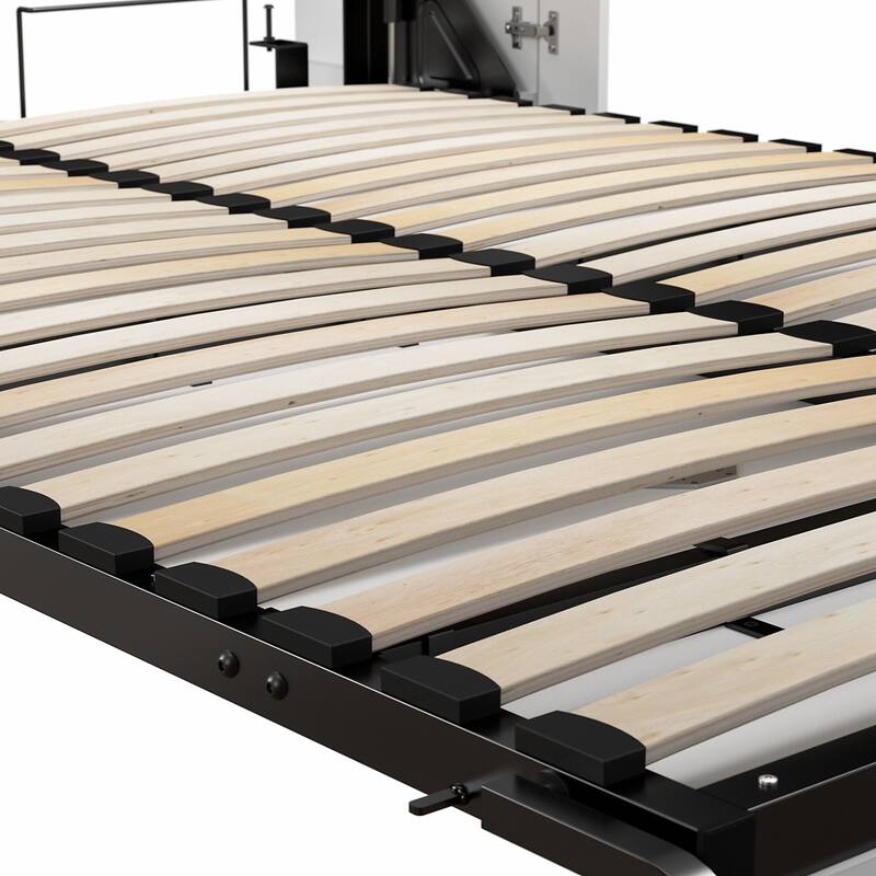 Lumina Queen Murphy Bed with Shelves (88W) by Bestar