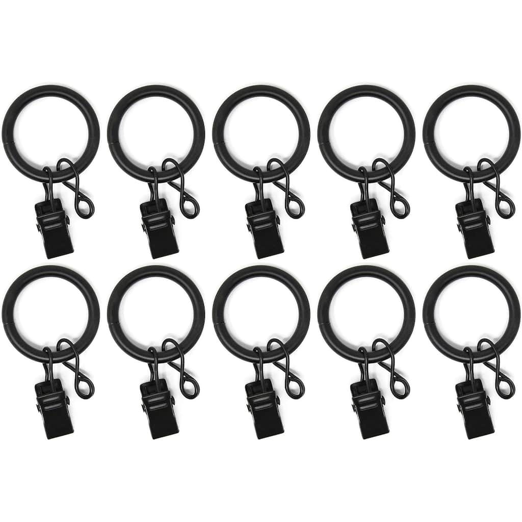 10PCS Solid Metal Window Drapery Curtain Panel Ring with Eyelet, 1" Inner Diameter, Fits Up to 3/4" Rod Multicolor