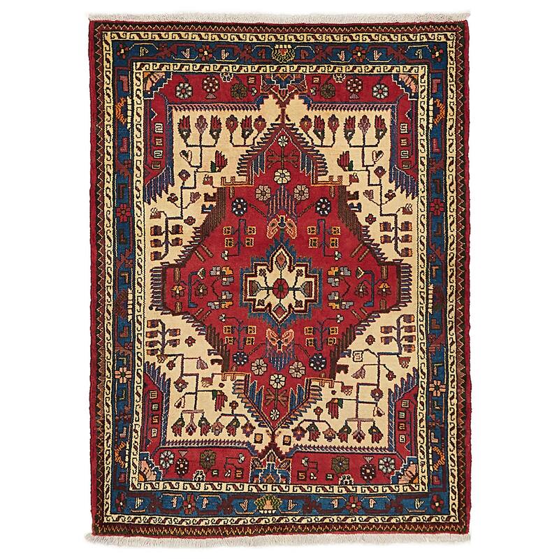 ECARPETGALLERY Hand-knotted Anadol Red Wool Rug - 3'6 x 4'9