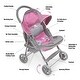 preview thumbnail 3 of 7, Badger Basket Glide Folding Single Doll Stroller - Gray/Pink