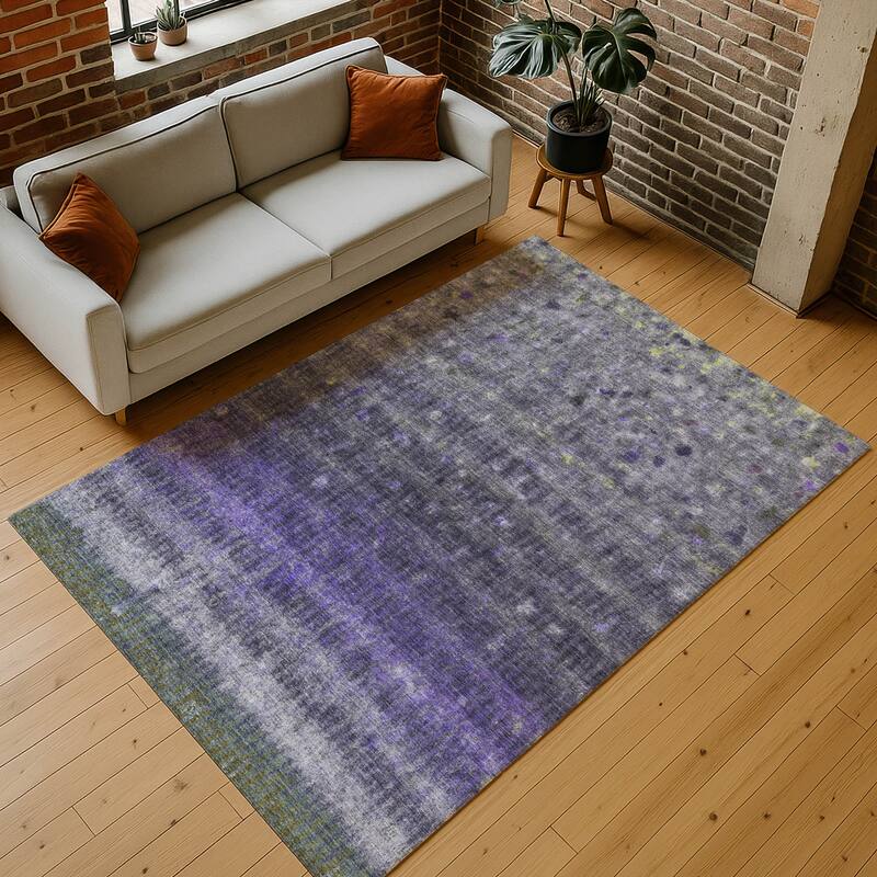 Machine Washable Indoor/ Outdoor Abstract Ombre Chantille Rug