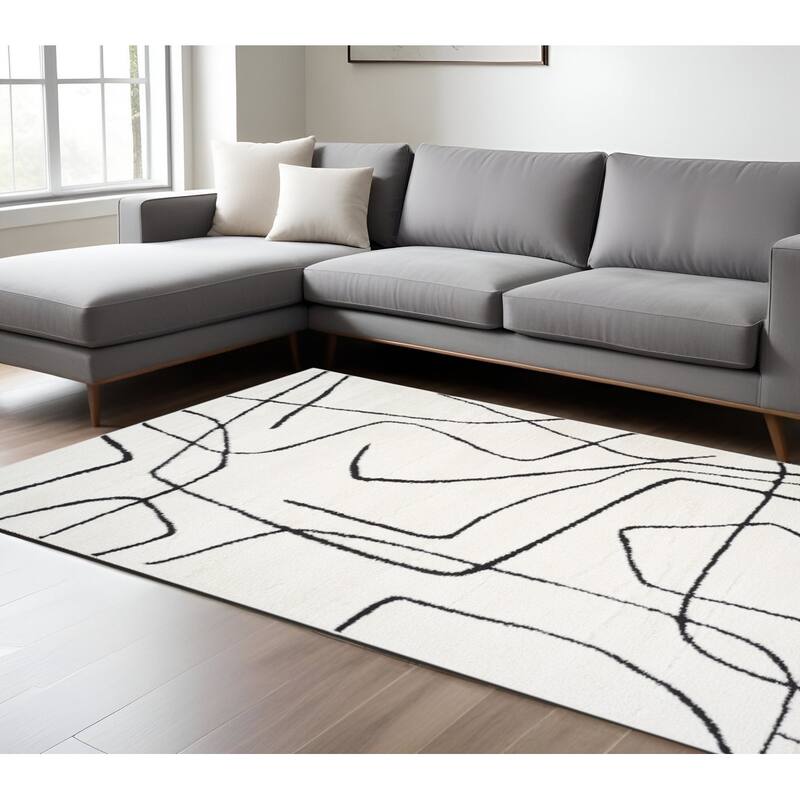HomeRoots Abstract Rectangle Area Rug - 141.00 in. x 105.00 in.  x 0.60 in.