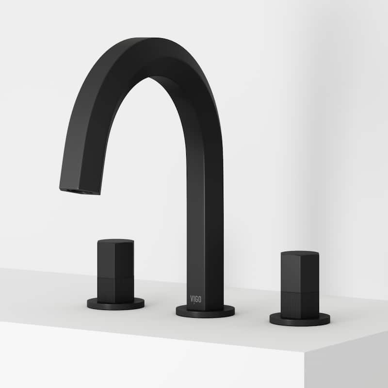 VIGO Hart 9" H 2-Handle Widespread Bathroom Faucet - Matte Black