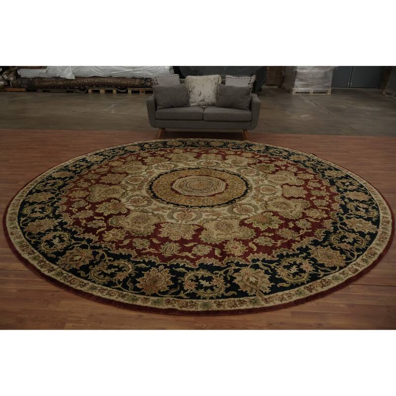 Hand Knotted Oriental 100% Wool Carpet Traditional Floral Beige & Ivories Agra Area Rug - 12' 1'' X 11' 10''