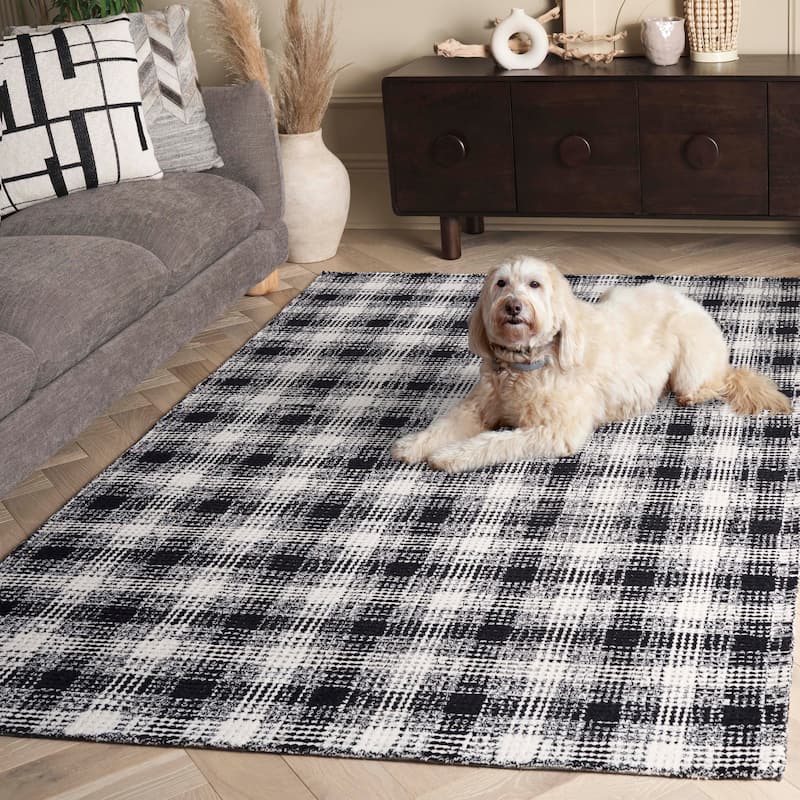SAFAVIEH Handmade Genre Edgarda Farmhouse Plaid Wool Rug