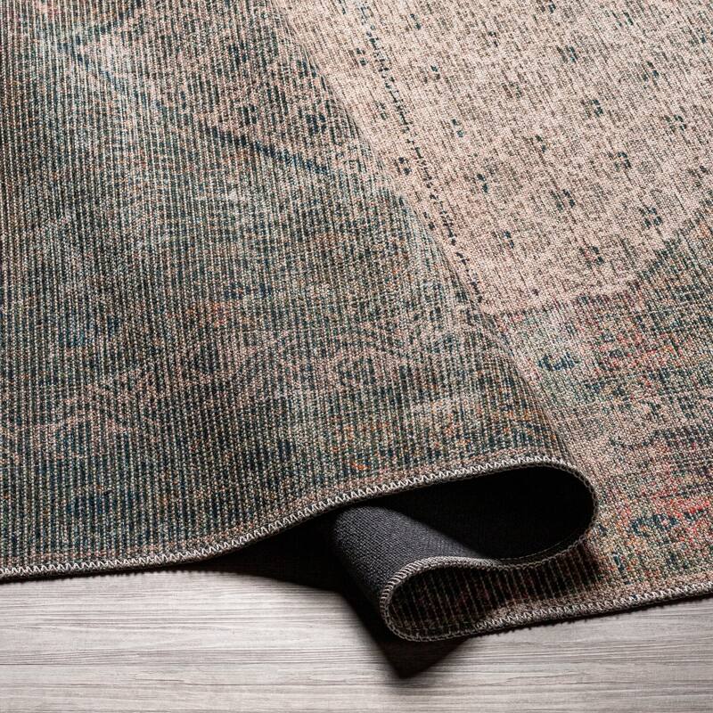 Livabliss Kori Moody Medallion Printed Machine Washable Area Rug