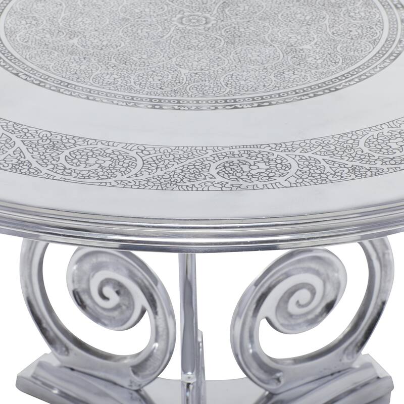 Aluminum Metal Coffee Table - Silver - Roche River Decor