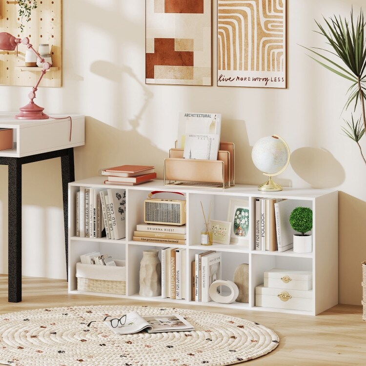 Engineered Wood 8-Cube Bookcase with Anti-Tip Kits - 48