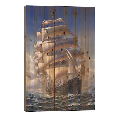 Sailing The WR Grace Print On Wood by John Stephens - Multi-Color