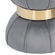 preview thumbnail 7 of 11, Adeco Modern Velvet Round Ottoman With Gold Metal Band