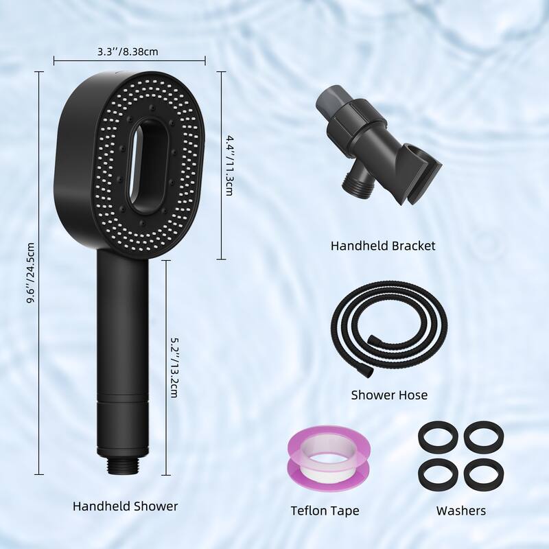 High Pressure 3 Spray Mode Handheld Showerhead with Filters