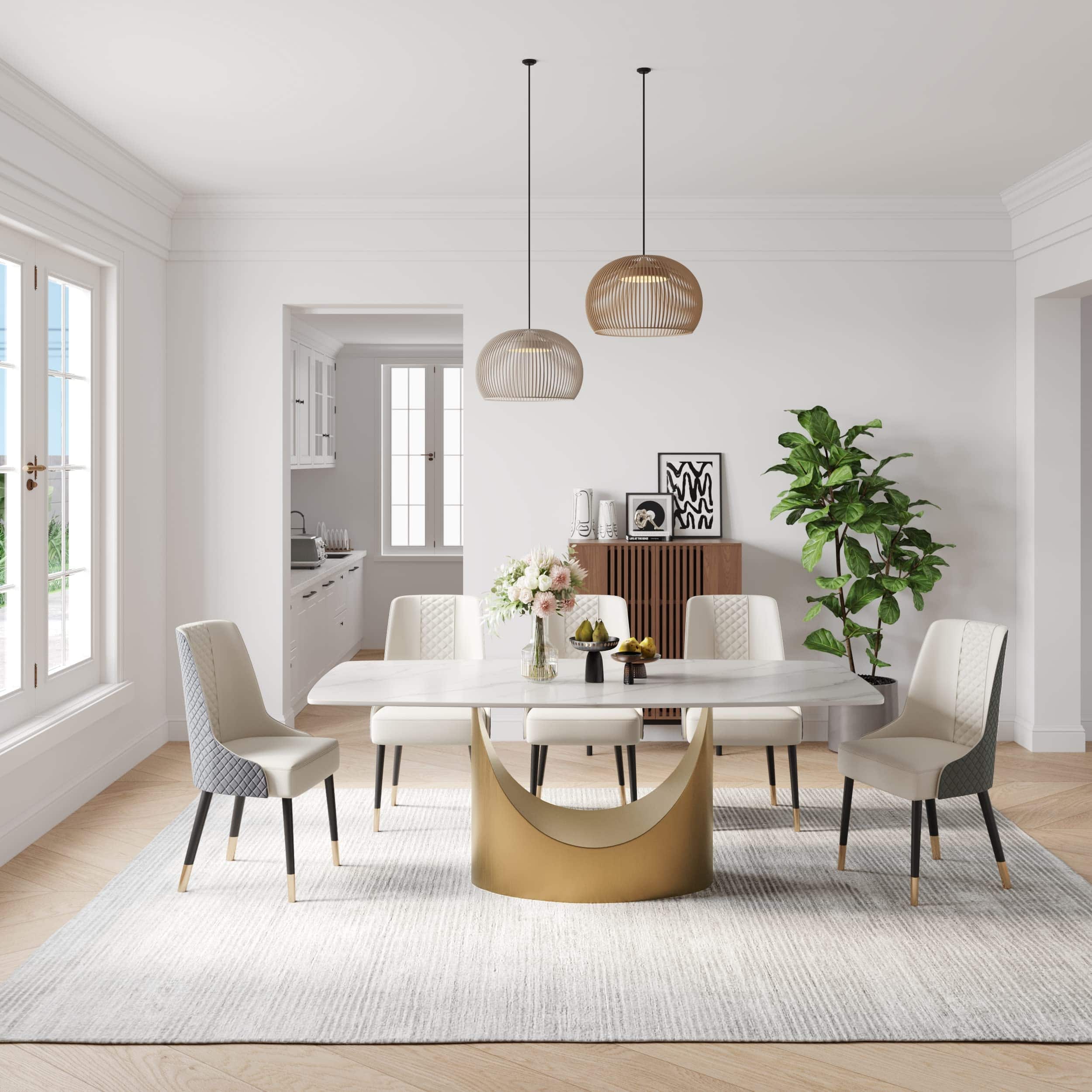 Option White Tabletop-Bronze Base