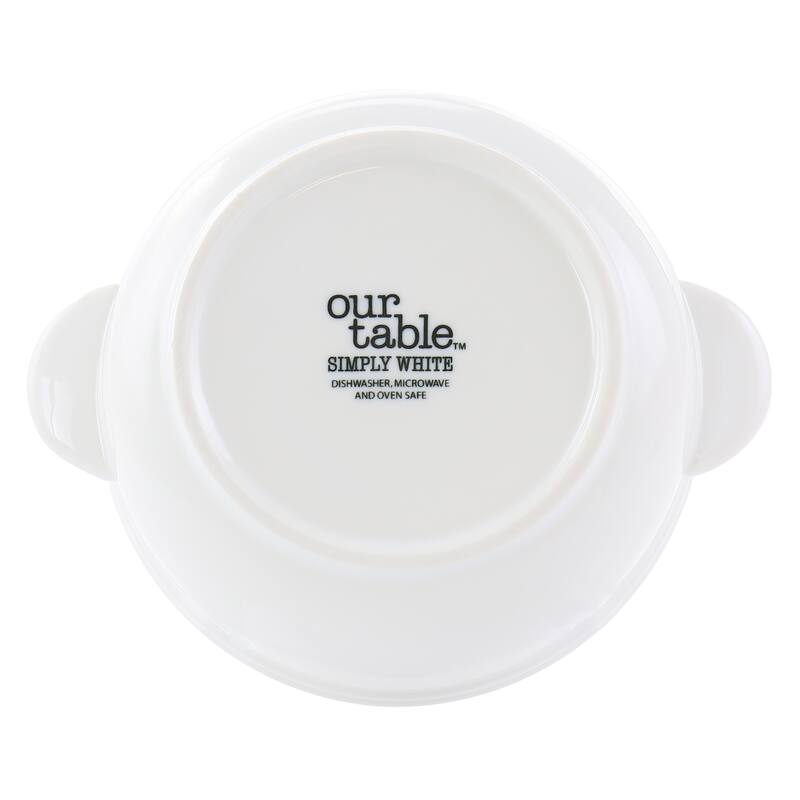 6 Piece 5.5 Inch Porcelain Double Handle Bistro Bowls in White