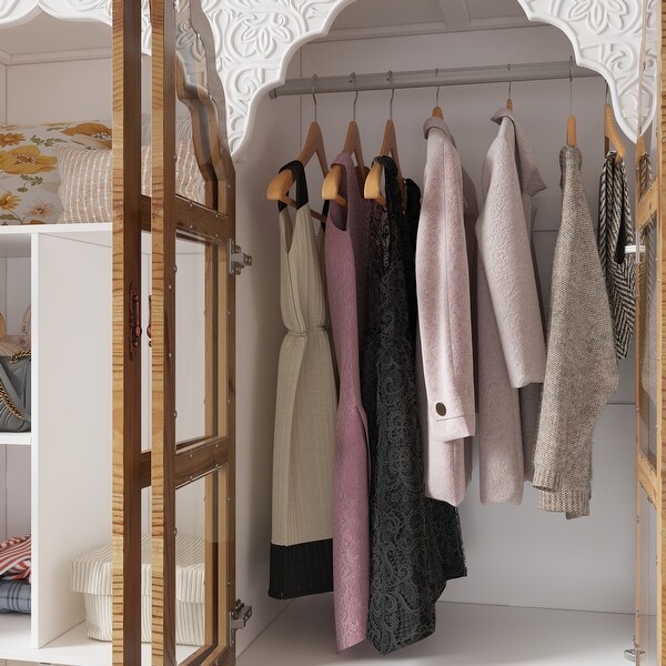 Vintage-Inspired Grand Closet Dual Wardrobe Set with Metal Accents - On  Sale - Bed Bath & Beyond - 40341395