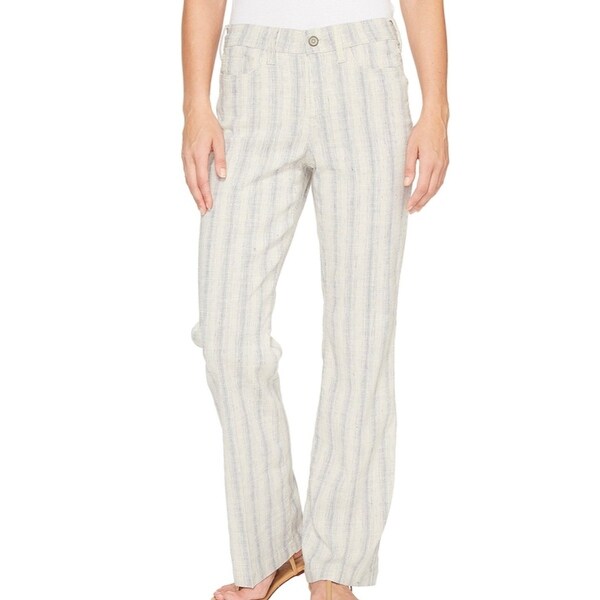 women's striped linen pants