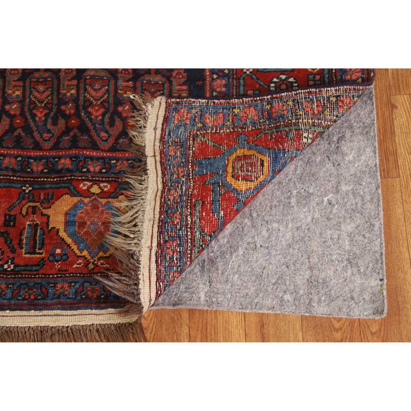 Hand Knotted Oriental 100% Wool Carpet Traditional All-Over Navy Blue & Blues Bidjar Area Rug - 17' 8'' X 6' 9''