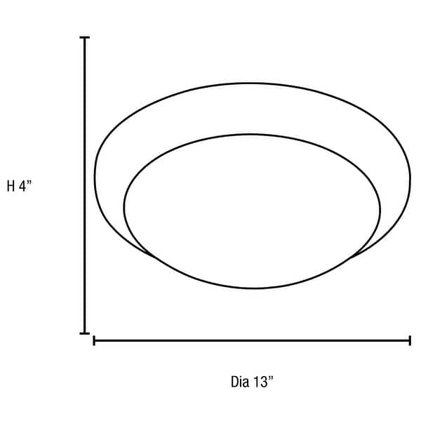 dimension image slide 1 of 2, Access Lighting Cobalt - 2-Light 13"dia Flush Mount - Opal Glass Shade