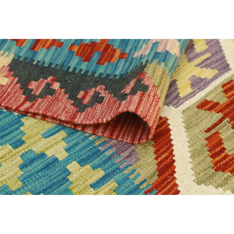 Flatweave Lolita Red/Blue Rug - 5'10" x 8'1"