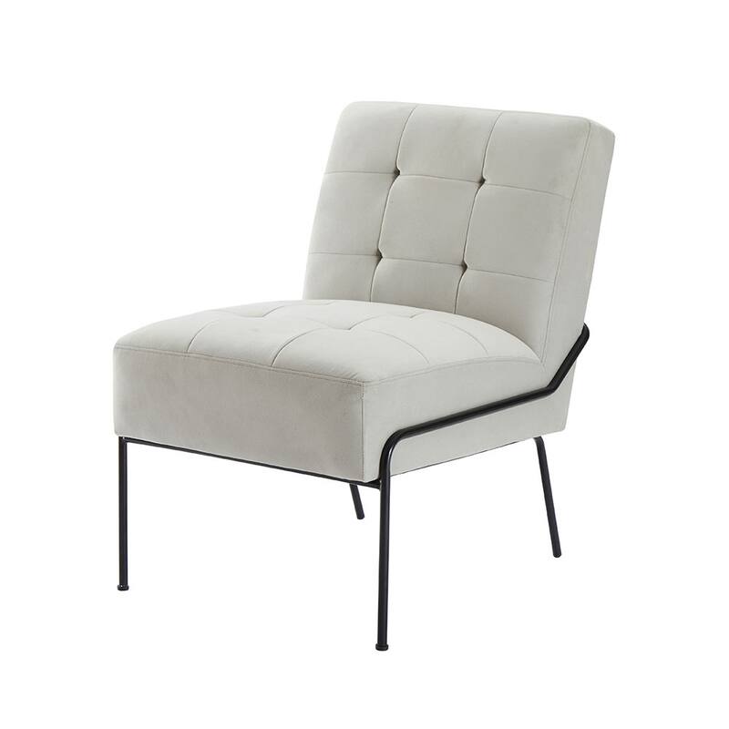 Carbon Loft Hofstetler Armless Accent Chair - Grey Velvet Pintuck