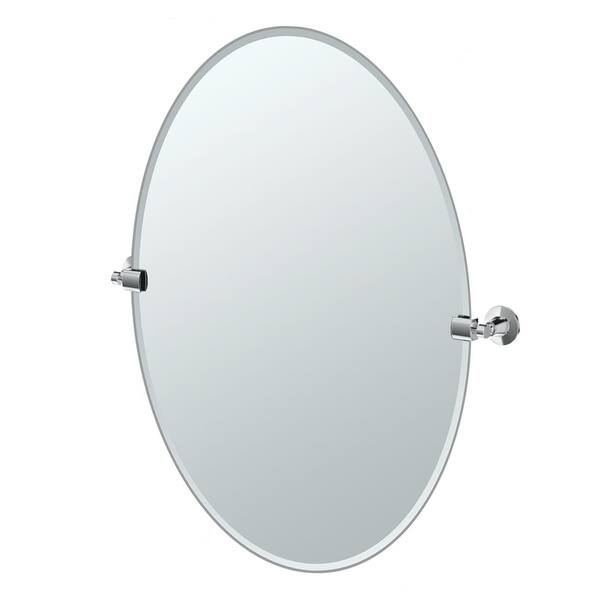 Gatco 4849LG Max 28-1/2" Oval Beveled Wall Mounted Mirror with Chrome Accents - N/A