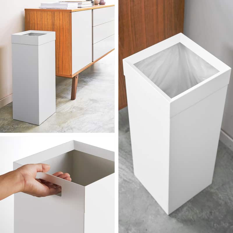 Yamazaki Home Trash Can, Steel, 7.25 gallons, 27 liters