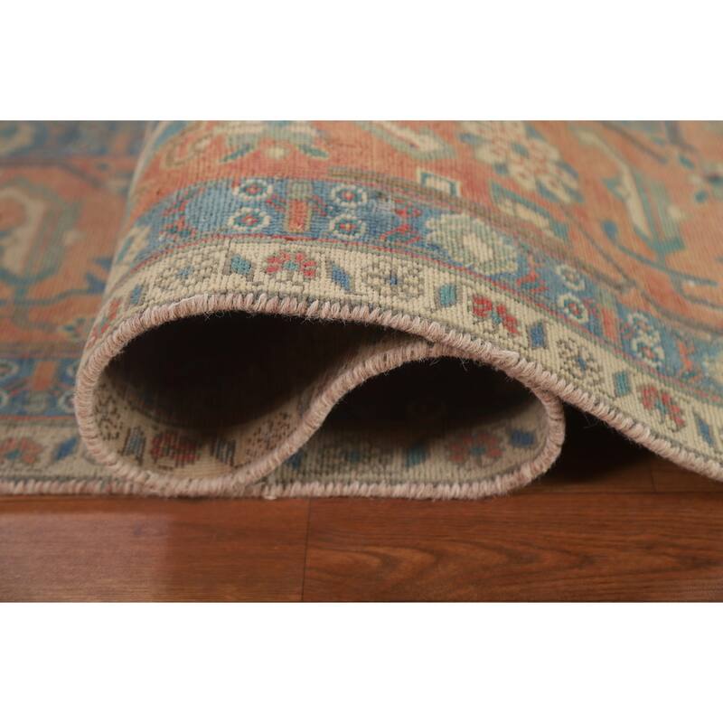 Distressed Tabriz Persian Antique Rug Living Room Handmade Wool Carpet - 9'8" x 11'11"