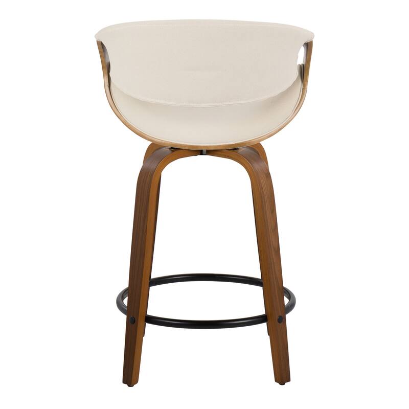 Carson Carrington Sauda 24" Fixed-Height Counter Stools with Bent Wood Legs & Round Footrest (Set of 2)