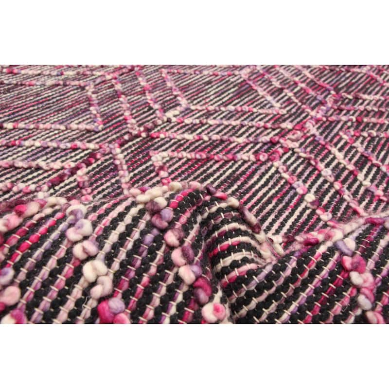 ECARPETGALLERY Braid weave Sienna Pink Wool Rug - 5'3 x 7'7