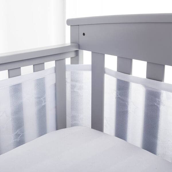slide 2 of 6, BreathableBaby Breathable Mesh Liner For Cribs, 4-Sides, Deluxe Sheer Quilted 5 mm