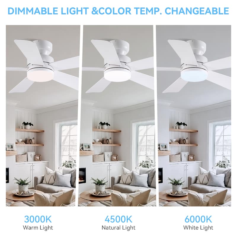 41 and 46 Inches Ceiling Fan with Light RGB Light OPtional for Living Room Bedroom Bathroom