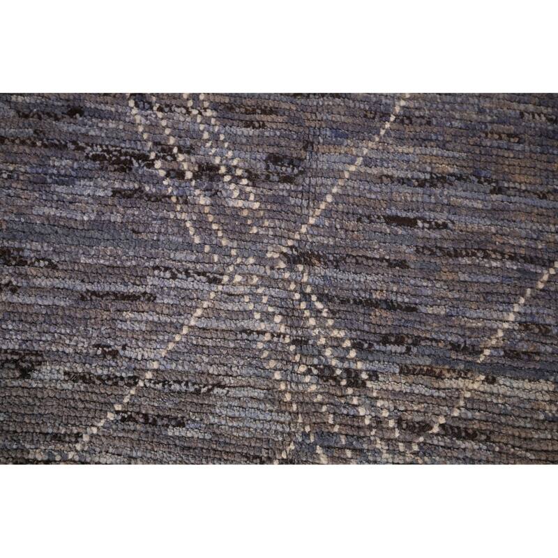 Moroccan Area Rug Handmade Multi-Color Striped Wool Carpet - 5'7"x 9'5"