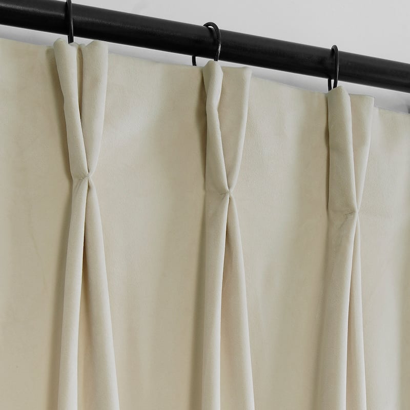 Exclusive Fabrics French Pleat Heritage Plush Velvet Room Darkening Curtains For Bedroom & Living Room Curtains (1 Panel)