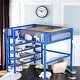 preview thumbnail 36 of 45, Creative Structure Full Size Metal Loft Bed, 4-Tier Open Shelves Blue