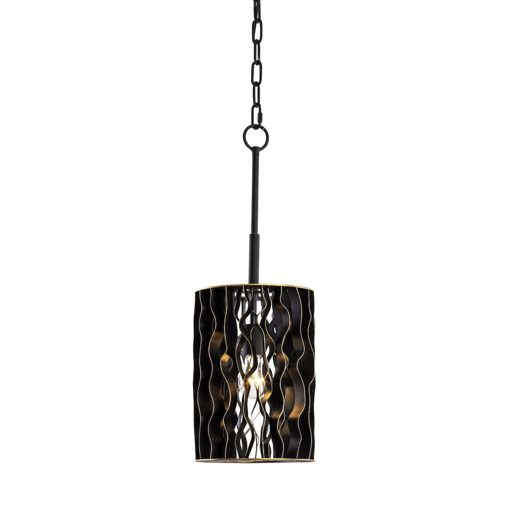 Estela 1-Light Mini Pendant - Matte Black/French Gold