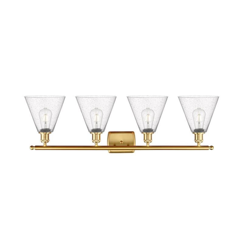 Innovations Lighting Berkshire - 4 Light 38" Bath Vanity Light - Satin Gold Finish/Seedy