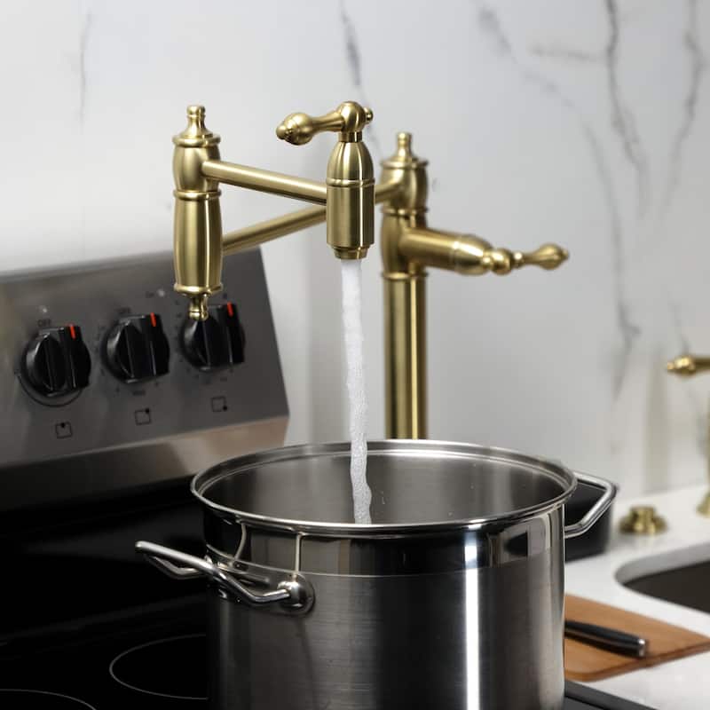 Kingston Brass Restoration Two-Handle 1-Hole Deck Mount Pot Filler Faucet