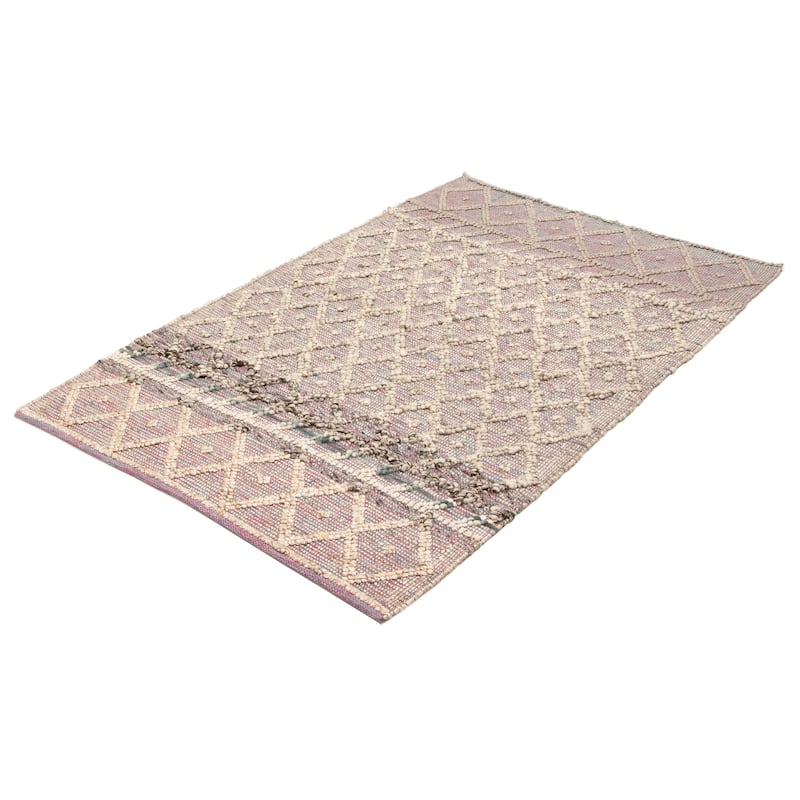 ECARPETGALLERY Braid weave Sienna Grey Wool Rug - 5'0 x 8'2