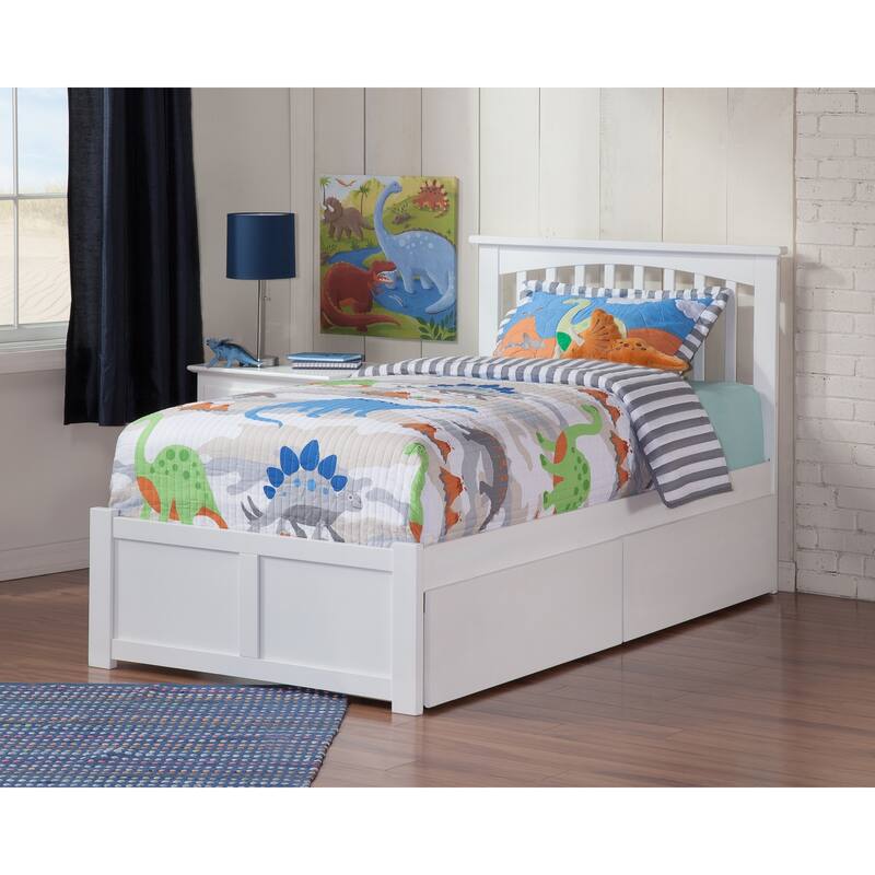 Mission Platform Bed with Footboard and Storage Drawers