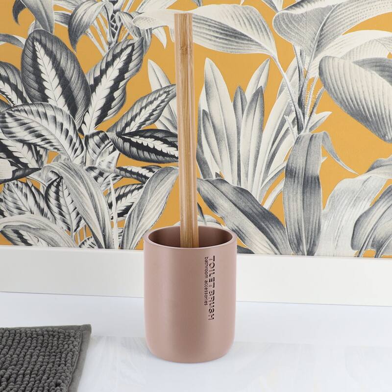 Bathroom Accessories with Natural Accents, Modern 6-piece Set