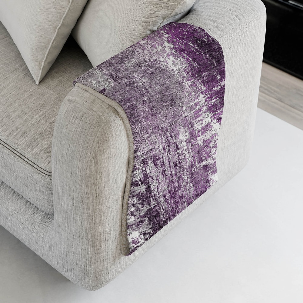 Premium Machine Washable Abstract Modern Sherpa Throw Blanket