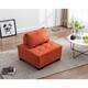 Accent Sofa Living Room Ottoman & Lazy Chair Polyester Fabric Upholstered Sofa with Solid Wood Legs - Orange