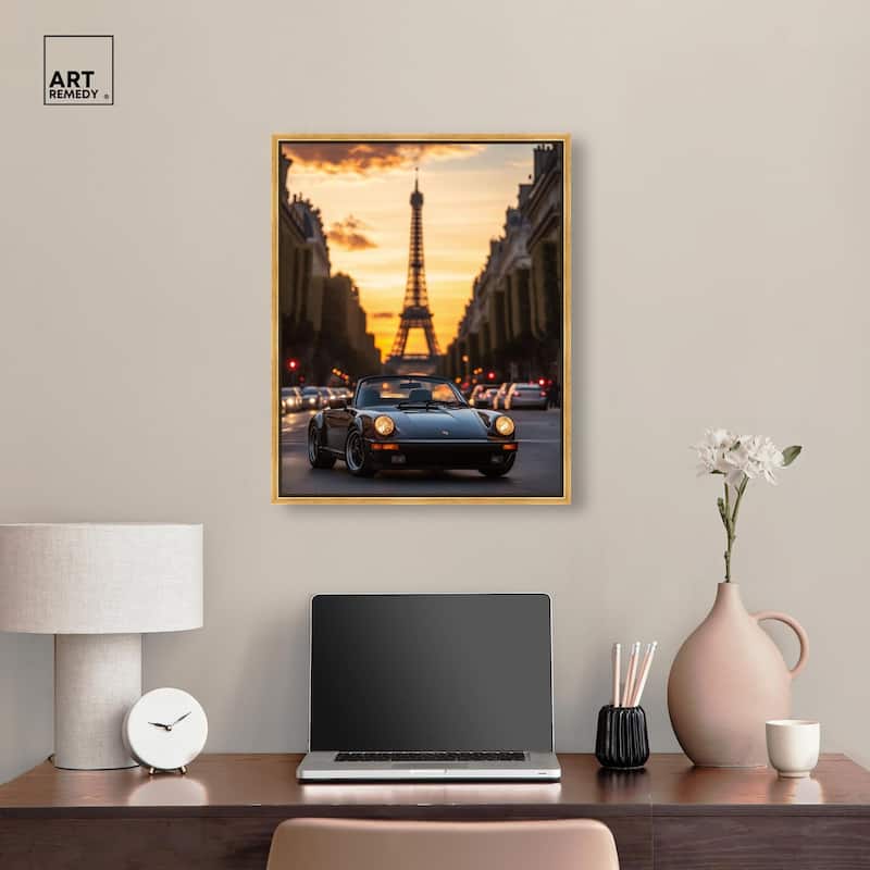 Parisian Porsche Twilight II Canvas by Art Remedy