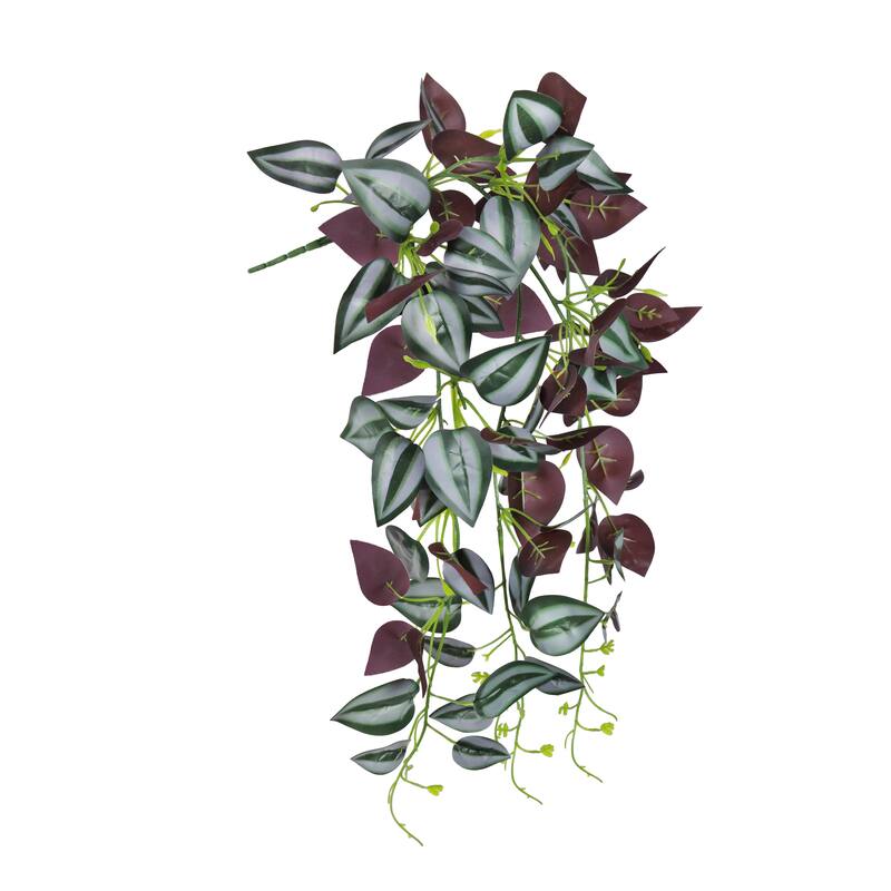 Set of 2 Purple Artificial Tradescantia Spiderwort Hanging Vine Greenery Foliage Bush 27in - 27" L x 12" W x 3" DP