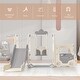 preview thumbnail 5 of 4, Kids Swing N-Slide Set With Bus Play Structure Freestanding Climber Slide Playset With Basketball Hoop