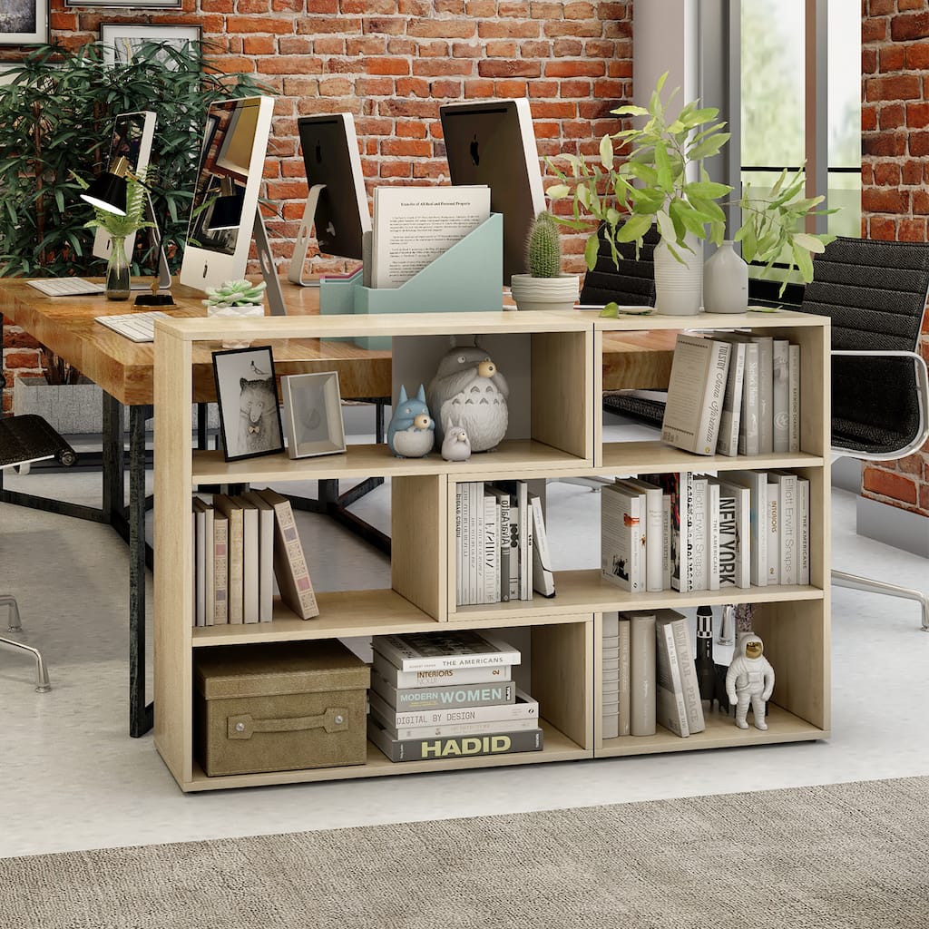 3 Tier 6 Shelf Bookcase Separable Cube Bookshelf TV Stand