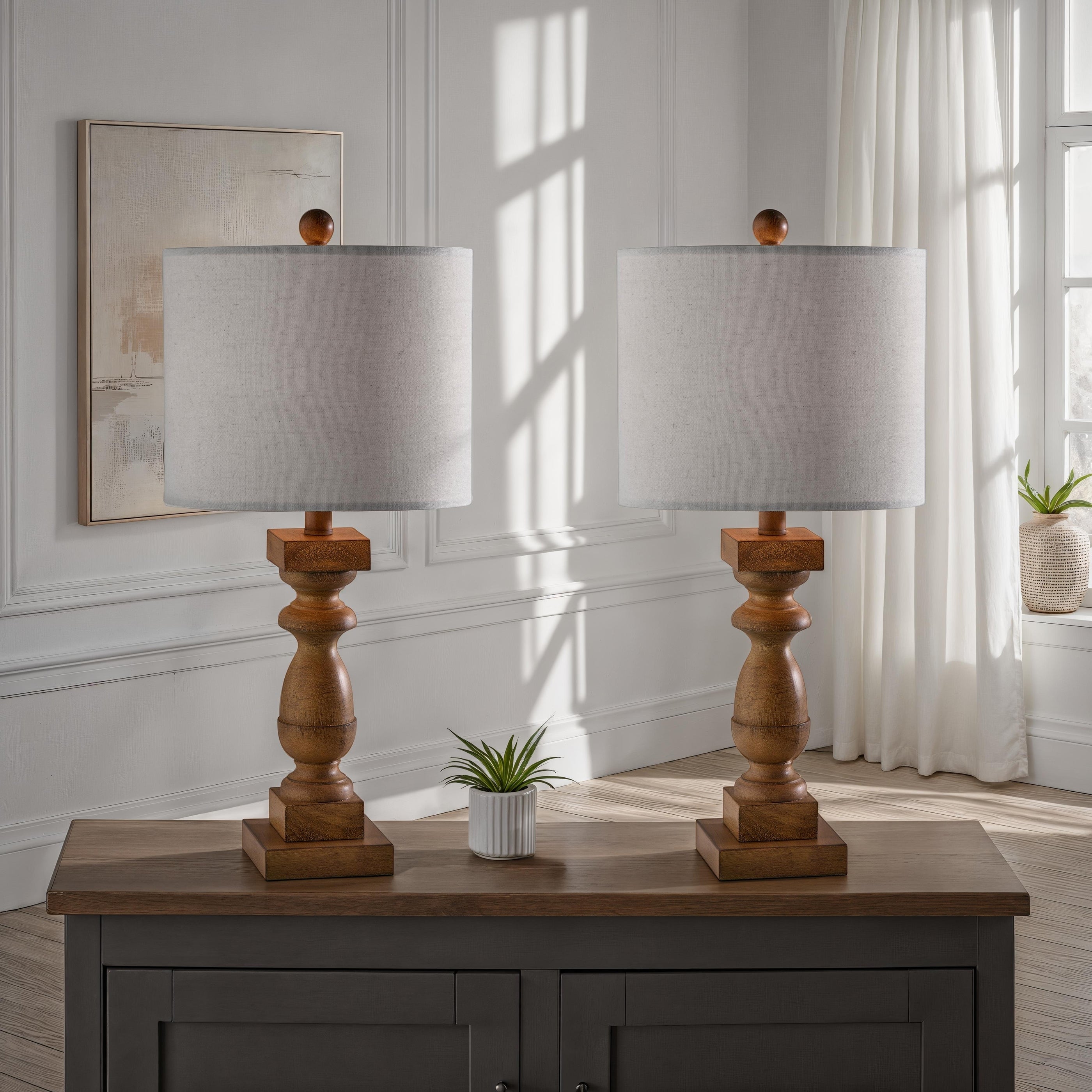 Simplee Adesso Jolene Table Lamp Set of 2 with USB Ports and AC Outlet